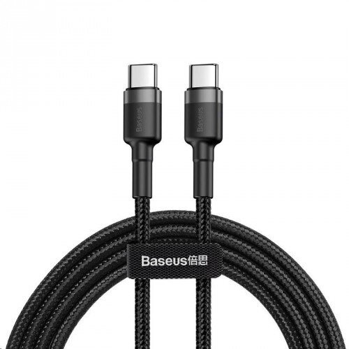 CABLU alimentare si date Baseus Cafule, Fast Charging Data Cable pt. smartphone, USB Type-C la USB Type-C 3A / 60W, 2m, gri + negru 