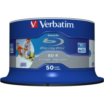 BD-R VERBATIM  25GB, viteza 6x, 50 buc, Single Layer, spindle, printabil, 