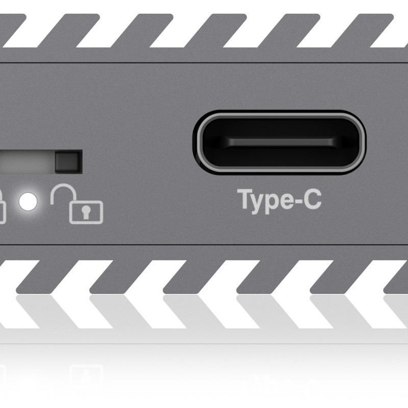 RACK extern Icy Box, pt. SSD, 1xM.2 SSD la USB 3.1 gen2-C,pana la 10Gbit/s, 22x30/ 42/ 60/ 80, aluminiu,radiator aluminiu+pad silicon,prot.scriere, negru, 
