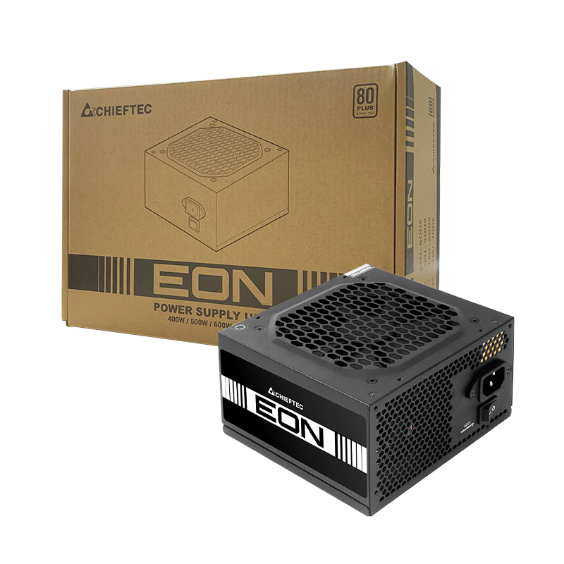 SURSA Chieftec EON series 600 W, non-modulara, certificare 80 Plus, ventilator 120mm, PCI-E 6+2 pin x 2, SATA x 4, 