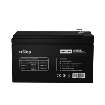 UPS- acumulatori Njoy GPL07122F | Baterie UPS  | 12 V | 7 A | Borne  F2 | 30 W | 151 x 65 x 94 mm 