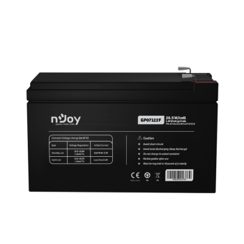 UPS- acumulatori Njoy GP07122F | Baterie UPS  | 12 V | 7 A | Borne F2 | 27 W | 151 x 65 x 95 mm 
