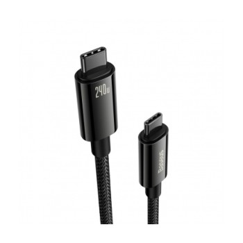 CABLU alimentare si date Baseus Tungsten Gold, Fast Charging Data Cable pt. smartphone, USB Type-C la USB Type-C PD 3.1, 240W, braided, 3m, negru 