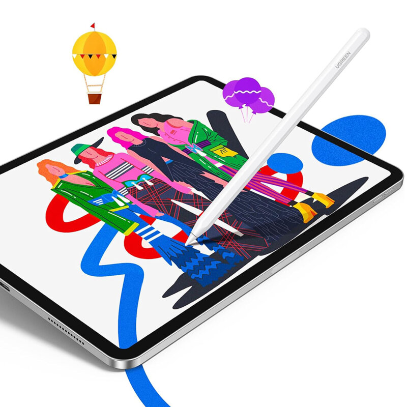 TOUCH PEN Ugreen, indicator LED, baterie li-ion, incarcare magnetica wireless, compatibil Ipad, alb 