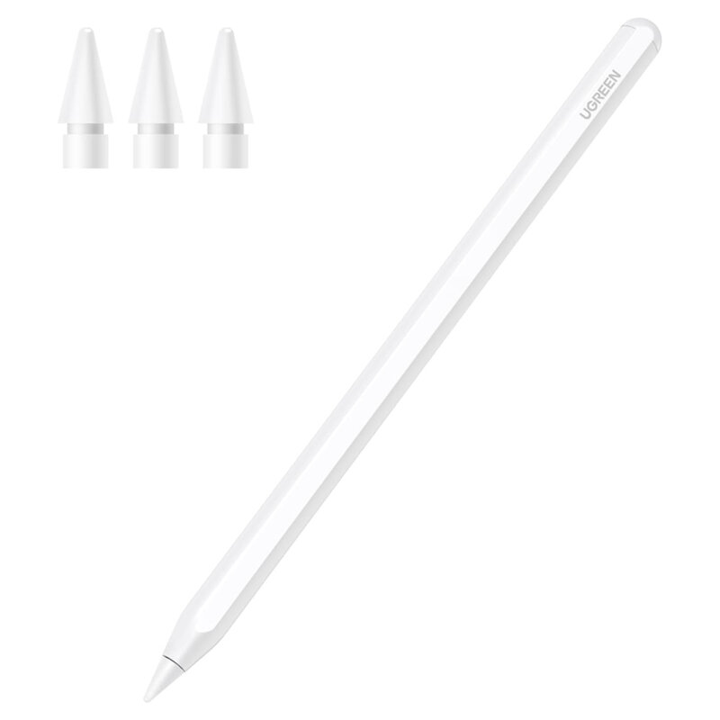 TOUCH PEN Ugreen, indicator LED, baterie li-ion, incarcare magnetica wireless, compatibil Ipad, alb 