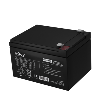 UPS- acumulatori Njoy  GP12122F | Baterie UPS | 12 V | 12 A | Borne F2 | 44,5 W | 151 x 98 x 101 mm 