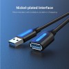 Cablu USB prelungitor Vention, USB 3.2 gen 1 (T) la USB 3.2 gen 1 (M), 0.5m rata transfer 5 Gbps, invelis PVC, negru, 