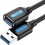 Cablu USB prelungitor Vention, USB 3.2 gen 1 (T) la USB 3.2 gen 1 (M), 0.5m rata transfer 5 Gbps, invelis PVC, negru, 