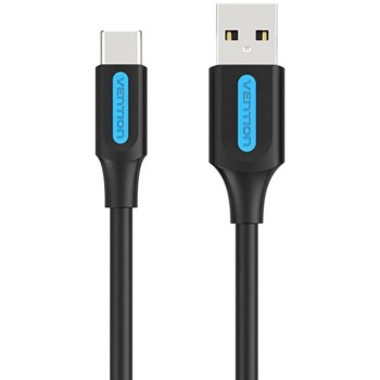 Cablu alimentare si date Vention, USB 2.0 (T) la USB Type-C (T), 2m rata transfer 480 Mbps, invelis PVC, negru, 