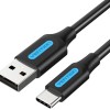 Cablu alimentare si date Vention, USB 2.0 (T) la USB Type-C (T), 2m rata transfer 480 Mbps, invelis PVC, negru, 