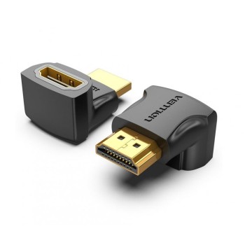 Adaptor video Vention, HDMI(T) la HDMI(M), rezolutie maxima 4K la 60Hz, conectori auriti, unghi 270 grade, invelis PVC, negru, 