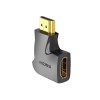 Adaptor video Vention, HDMI(T) la HDMI(M), rezolutie maxima 4K la 60Hz, conectori auriti, unghi 90 grade, invelis PVC, adaptor vertical, negru, 