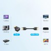 Adaptor video Vention, HDMI(T) la HDMI(M), rezolutie maxima 4K la 60Hz, conectori auriti, unghi 90 grade, invelis PVC, adaptor vertical, negru, 