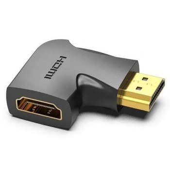 Adaptor video Vention, HDMI(T) la HDMI(M), rezolutie maxima 4K la 60Hz, conectori auriti, unghi 90 grade, invelis PVC, adaptor vertical, negru, 