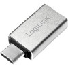 ADAPTOR LOGILINK OTG, pt. smartphone, USB 3.2 Type-C (T) la USB-A 3.0 (M), 5V / 3A 15W, negru, 