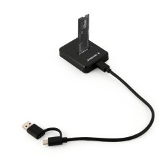SSD DOCKING Station GEMBIRD, USB 3.1 Type-C, SSD suportat M2 NGFF & NVMe, conectare S-ATA & PCIe, slot: 2230, 2242, 2260, 2280, 22110, black, 