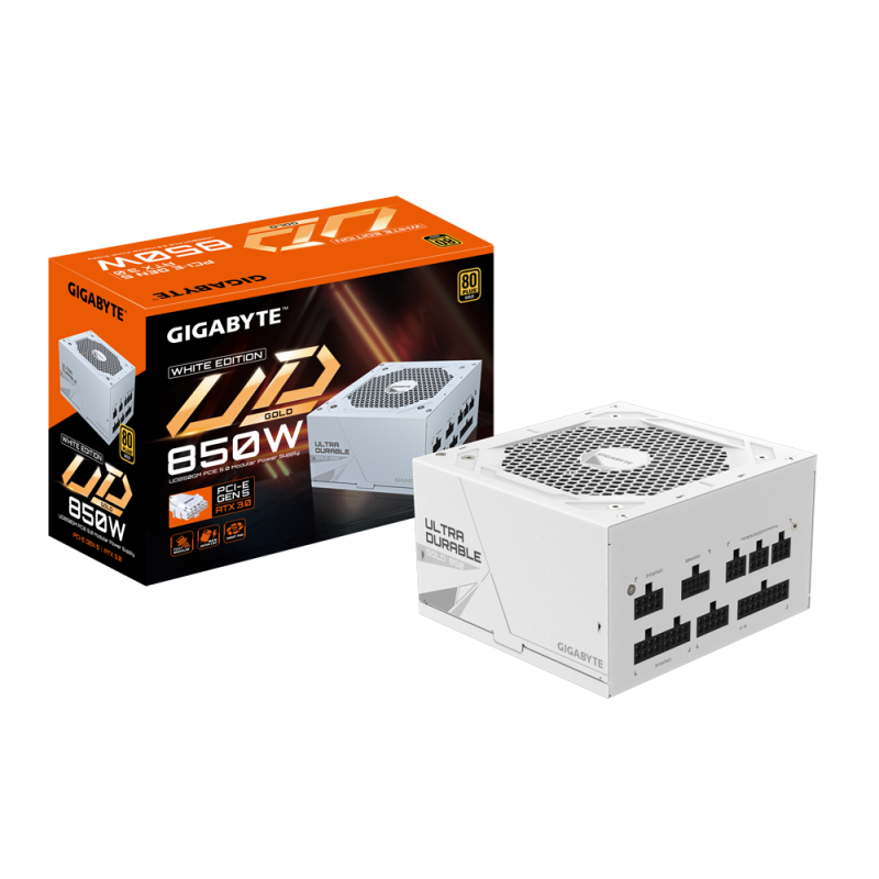 SURSE Gigabyte 850W, 80 Plus Gold, ATX 3.0, Full Modulara, Alb 