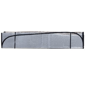 PARASOLAR auto Iggy pentru parbriz, fata dubla, folie din aluminiu, 2 x ventuze prindere, dimensiune 150 x 80 cm 