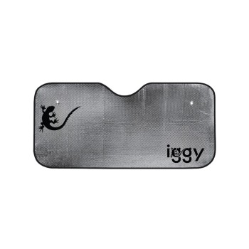 PARASOLAR auto Iggy pentru parbriz, fata dubla, folie din aluminiu, 2 x ventuze prindere, dimensiune 150 x 80 cm 