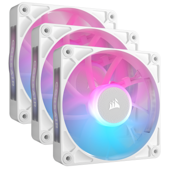 VENTILATOR Corsair iCUE LINK RX120 3x120mm RGB ALB, 0.400-2100 RPM +/- 10%, 10.5-74.2 CFM, Presiune Statica: 0.12-4.38 mm-H2O, 10-36dBA, Prindere magnetica, Lungime cablu 135mm, 600mm 