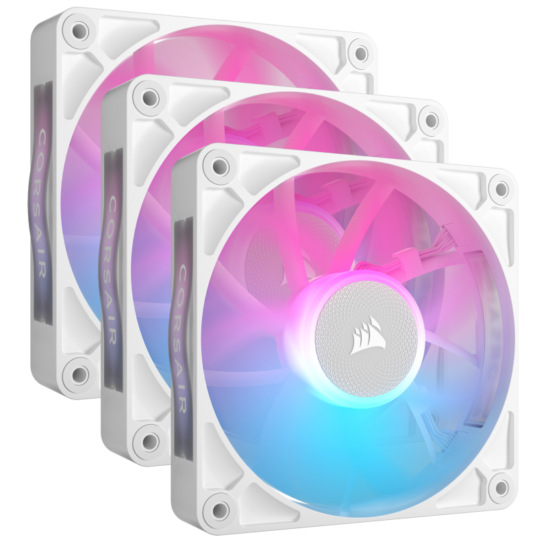 VENTILATOR Corsair iCUE LINK RX120 3x120mm RGB ALB, 0.400-2100 RPM +/- 10%, 10.5-74.2 CFM, Presiune Statica: 0.12-4.38 mm-H2O, 10-36dBA, Prindere magnetica, Lungime cablu 135mm, 600mm 