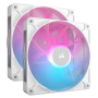VENTILATOR Corsair iCUE LINK RX140 2x140mm RGB ALB, 0.300-1700 RPM +/- 10%, 18.1-95.7 CFM, Presiune Statica: 0.15-3.79 mm-H2O, 10-36dBA, Prindere magnetica, Lungime cablu 135mm, 600mm 