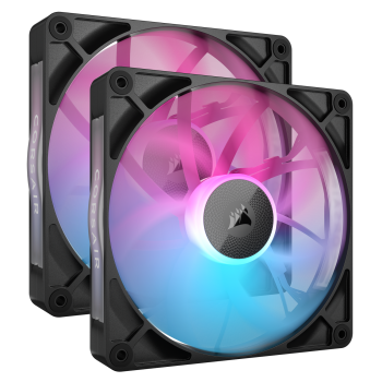 VENTILATOR Corsair iCUE LINK RX140 2x140mm RGB NEGRU, 0.300-1700 RPM +/- 10%,18.1-95.7 CFM, Presiune Statica:0.15-3.79 mm-H2O, 10-36dBA, Prindere magnetica, Lungime cablu 135mm, 600mm 