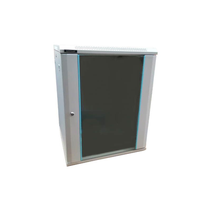 CABINETE Dateup Rack 19 15U 600x450, de perete, usa din sticla, panouri detasabile si securizate, dezasamblat, capacitate 70kg, gri RAL7035, DATEUP 