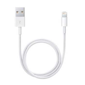 CABLU alimentare si date smartphone Apple, Lightning (T) la USB 2.0 (T), cauciuc, lungime 0.5 m, alb, 