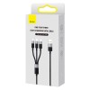 CABLU alimentare si date Baseus StarSpeed 1-for-3, pt. smartphone, USB la Micro-USB + Lightning Iphone + USB Type-C, 1.2m, negru 