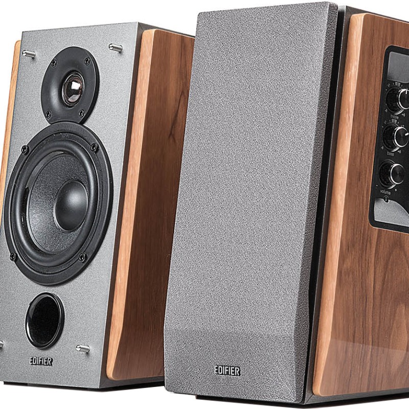 BOXE EDIFIER 2.0, RMS:  60W (2 x 13W, 2 x 17W), telecomanda wireless, volum, bass, treble, dual RCA, brown, 