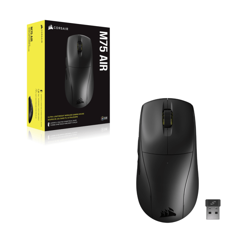 Corsair M75 AIR Wireless Ultra-Lightweight, 26000 DPI, 60g, Negru 