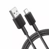 Cablu alimentare si date Anker, USB-A (T) la USB Type-C (T), 1.8m rata transfer 480 Mbps, invelis nylon, braided, negru, 