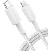 Cablu alimentare si date Anker, USB Type-C (T) la Lightning (T), 0.9m rata transfer 480 Mbps, invelis nylon, braided, alb, 