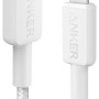 Cablu alimentare si date Anker, USB Type-C (T) la Lightning (T), 0.9m rata transfer 480 Mbps, invelis nylon, braided, alb, 