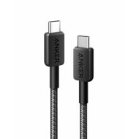 Cablu alimentare si date Anker, USB Type-C (T) la USB Type-C (T), 0.9m rata transfer 480 Mbps, 60W, invelis nylon, braided, negru, 