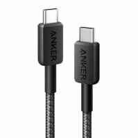 Cablu alimentare si date Anker, USB Type-C (T) la USB Type-C (T), 0.9m rata transfer 480 Mbps, 60W, invelis nylon, braided, negru, 