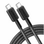 Cablu alimentare si date Anker, USB Type-C (T) la USB Type-C (T), 1.8m rata transfer 480 Mbps, 60W, invelis nylon, braided, negru, 