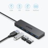 HUB USB Anker 4-in-1, porturi: 4 x USB 3.2 gen 1, conectare prin USB 3.2 (T), rata transfer 5 Gbps, ABS, negru, 