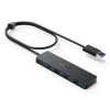 HUB USB Anker 4-in-1, porturi: 4 x USB 3.2 gen 1, conectare prin USB 3.2 (T), rata transfer 5 Gbps, ABS, negru, 