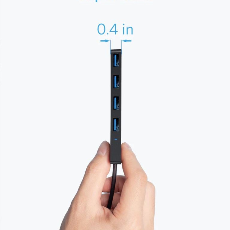 HUB USB Anker 4-in-1, porturi: 4 x USB 3.2 gen 1, conectare prin USB 3.2 (T), rata transfer 5 Gbps, ABS, negru, 