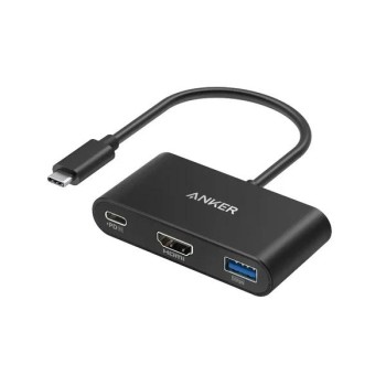 DOCKING Station Anker 3-in-1, porturi: HDMI (M) 4K 30Hz, USB 3.2 gen 1, PD 100W, , conectare prin USB Type-C (T), rata transfer 5 Gbps, ABS, gri, 