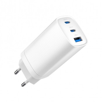 ALIMENTATOR retea 220V GEMBIRD, universal, 2 x USB Type-C 3.25A PD 65W, 1 x USB-A 3.0 maxim 2.25A QC 27W, alb, 