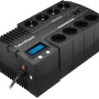UPS CYBER POWER Line Int. cu sin. simulata, cu management, Brics, LCD, 1000VA/600W, AVR, 8x Schuko, baterie 1x 12V/9Ah, incarcare pana la 8h, USB, incarcare USB-A/USB-C, 2x RJ45, montare perete, tehn. GreenPower, 