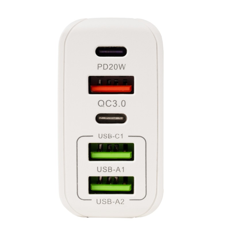 ALIMENTATOR retea SPACER Quick Charge 37W, 1 x USB Type-C 20W + 1 x USB QC 3.0 18W, 2 x USB 2.4A + 1 x USB Type-C 2.4A 