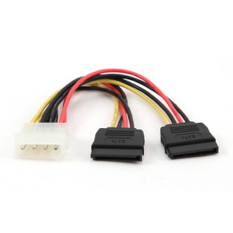 CABLU alimentare Spacer, adaptor Molex la 2 x S-ATA, 15cm, 