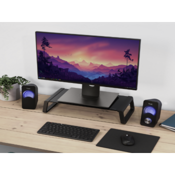 TRUST MONTA GLASS MONITOR STAND BLK 