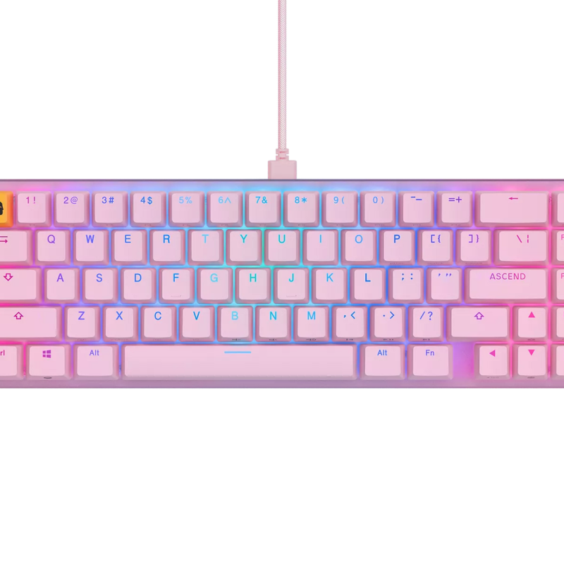 Glorious PC Gaming Race Tastatura mecanica gaming RGB GMMK 2 Compact, Fox Linear Switches, USB-C, US layout, Roz 