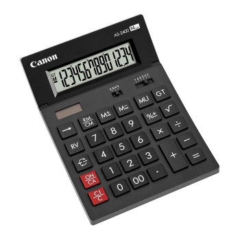 Calculator de birou CANON, AS-2400, ecran 14 digiti, alimentare solara si baterie, negru, 