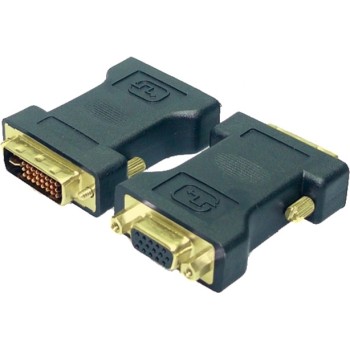 ADAPTOR video LOGILINK, DVI-I DL (T) la VGA (M), conectori auriti, negru, 